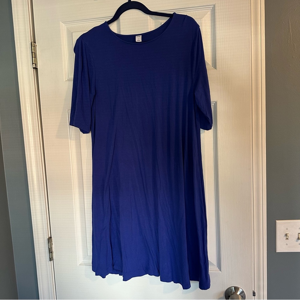 Old Navy Dark Blue 1/2 Sleeve T-Shirt Dress